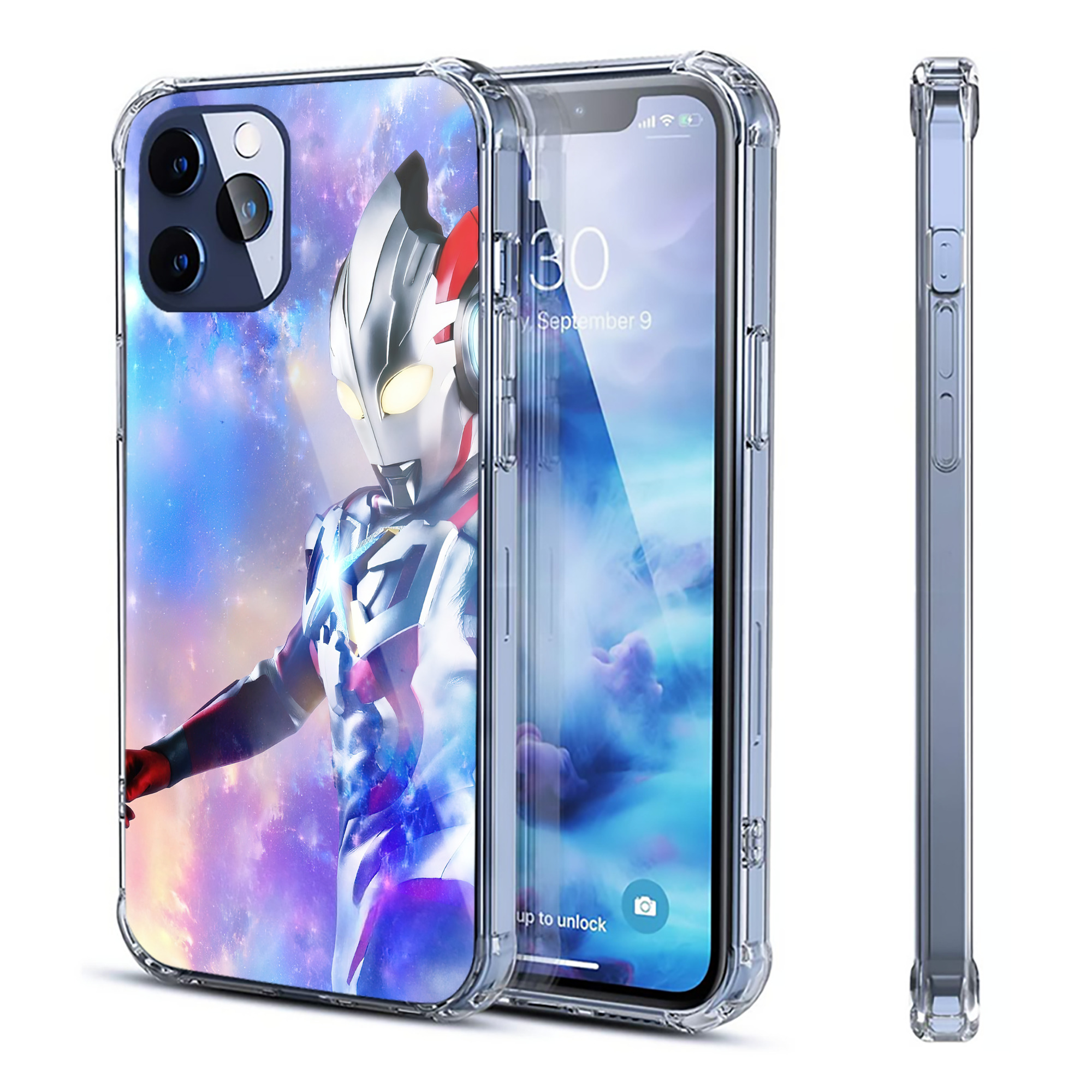 （画像用） ウルトラマン Ultraman 【iPhone 12シリーズ対応】透明スマホケース（クリアソフトケース）